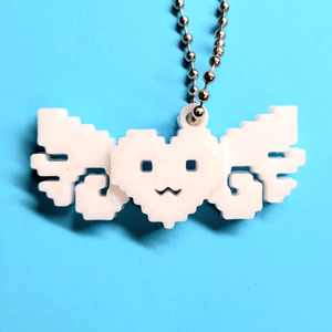 하트 엔젤 날개 8비트 키링 키체인