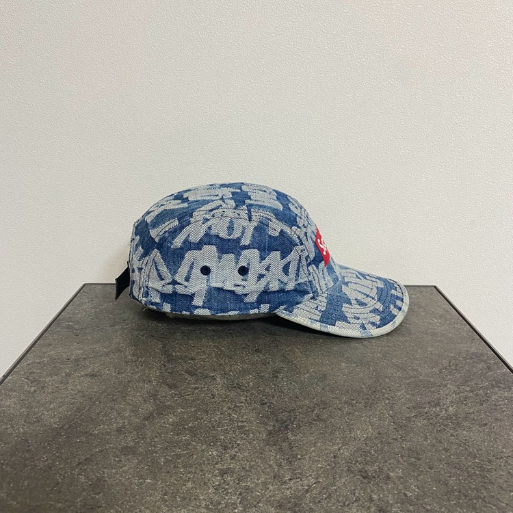 (OS) 슈프림 박스로고 캠프캡 모자 워시드 데님--1