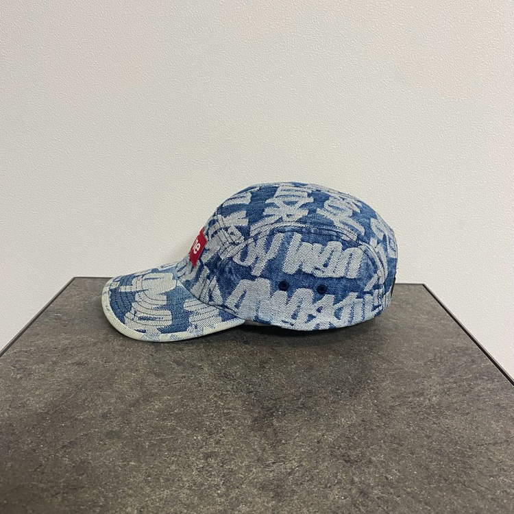 (OS) 슈프림 박스로고 캠프캡 모자 워시드 데님--2