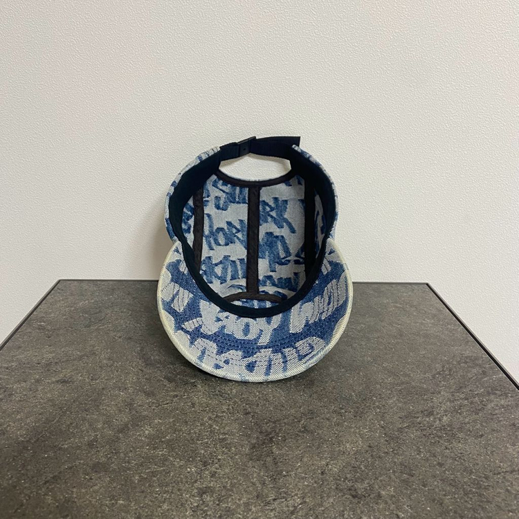 (OS) 슈프림 박스로고 캠프캡 모자 워시드 데님--4