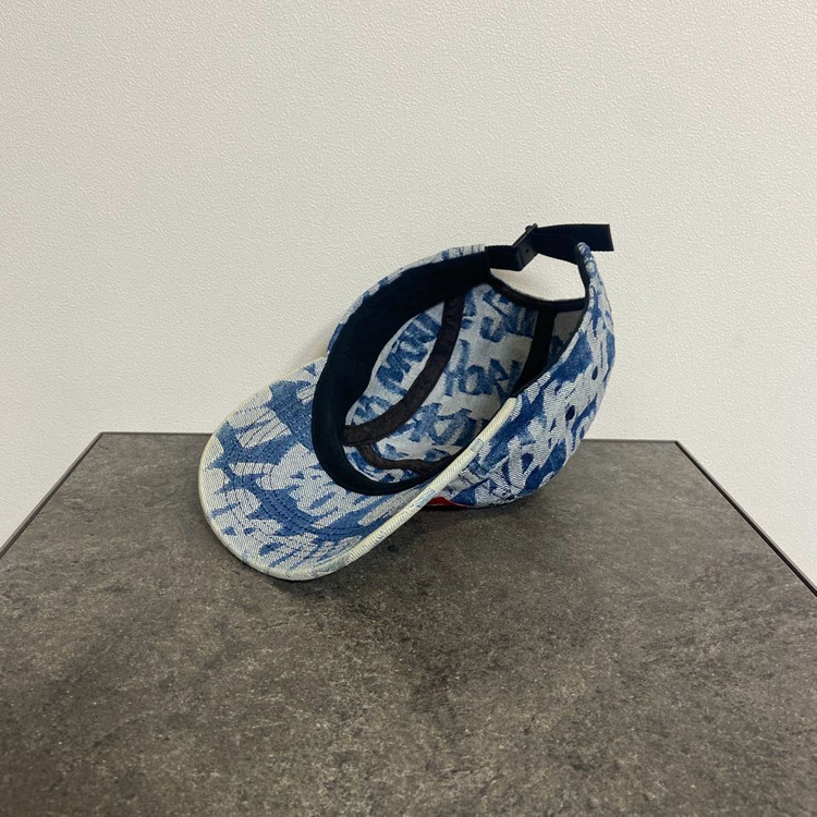 (OS) 슈프림 박스로고 캠프캡 모자 워시드 데님--5