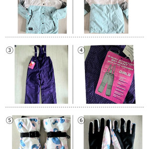브랜드 여아 스키복, 방수 눈썰매복 상하의, 장갑(큰155,160)(새상품, 거의새것)