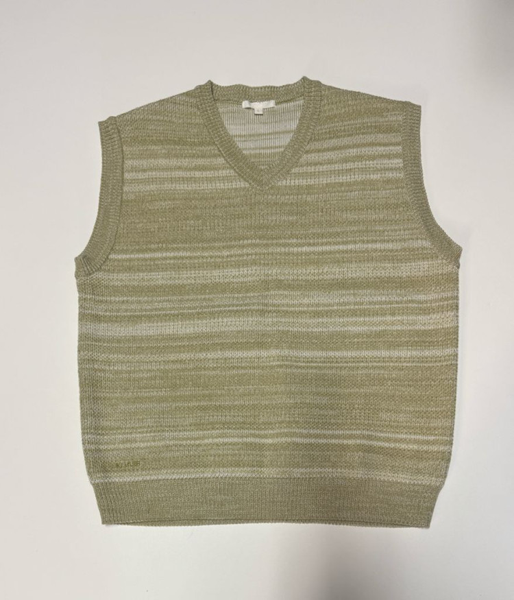 KIMUR 키뮤어 스트라이프 오버핏 니트 조끼 XL ~ 2XL 이미지