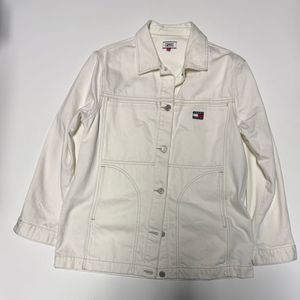 타미 Tommy 진스 화이트 스티치 데님 자켓 M