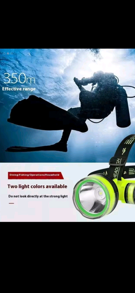 다이빙 수중 LED 헤드 랜턴 이미지