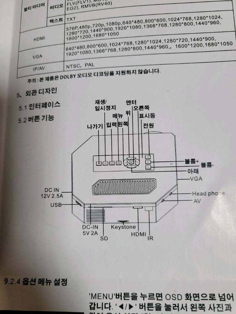 새상품 LED 미니 멀티미디어 빔프로젝터 이미지