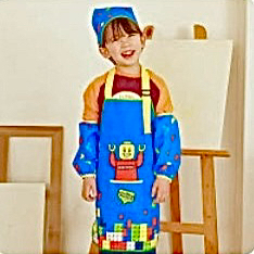 키즈 아동 어린이 초등학생 유치원 유아 미술용 앞치마 세트