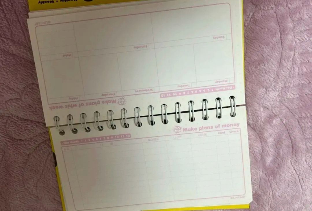 고전 문구 탁상용 만년형 달력 다이어리 캘린더 스케줄러 노트 땡땡이 도트 갸루 베이프 2026 먼슬리 위클리--3