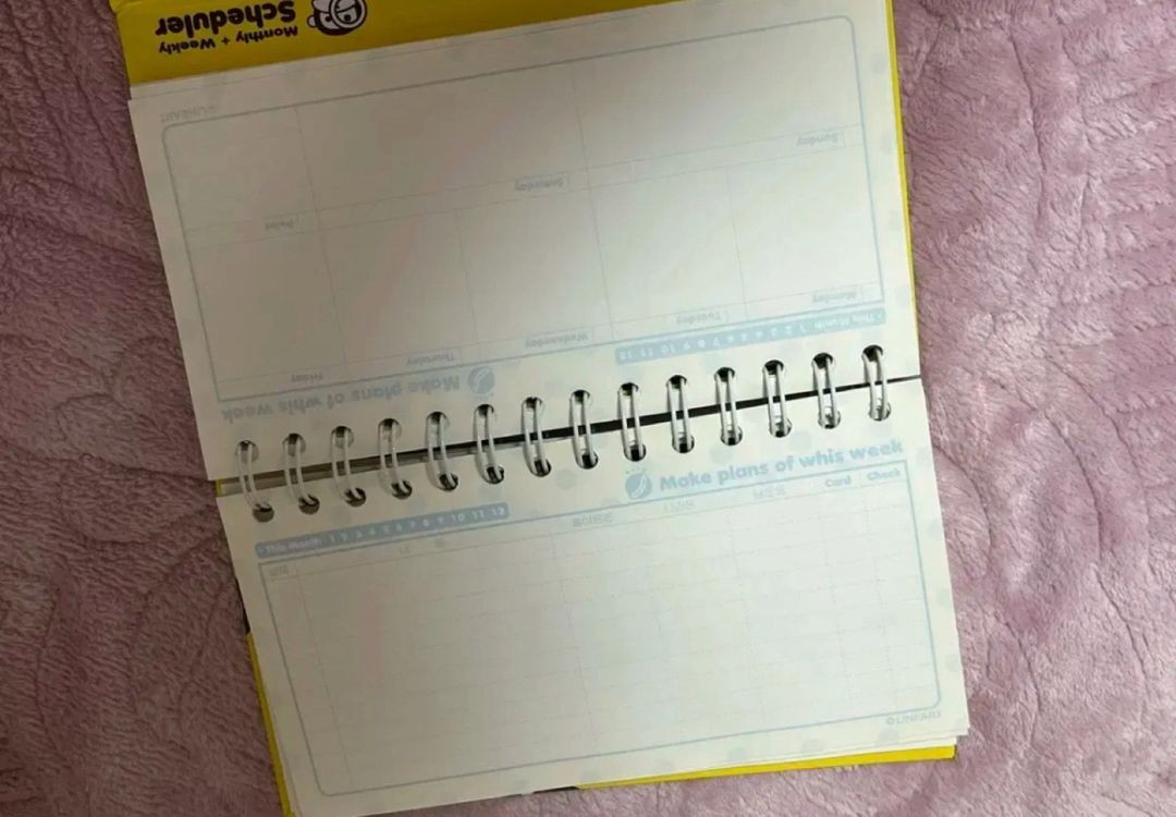 고전 문구 탁상용 만년형 달력 다이어리 캘린더 스케줄러 노트 땡땡이 도트 갸루 베이프 2026 먼슬리 위클리--4