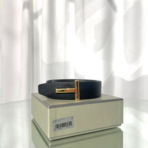 [정품] 톰포드 T로고 버클 금장 벨트