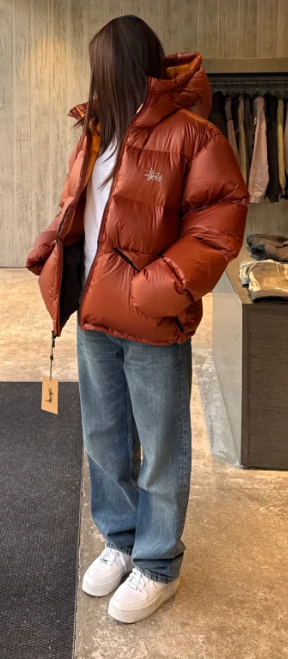 스투시 마이크로 립스탑 다운 파카 패딩 S 브릭--1