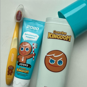 (새상품) 2080 쿠키런 어린이 양치세트