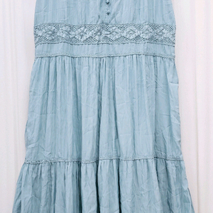 난닝구 민소매 레이스배색 롱원피스 빅사이즈 여름원피스