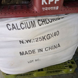중국산 염화칼슘 25kg 40포 일괄 판매
