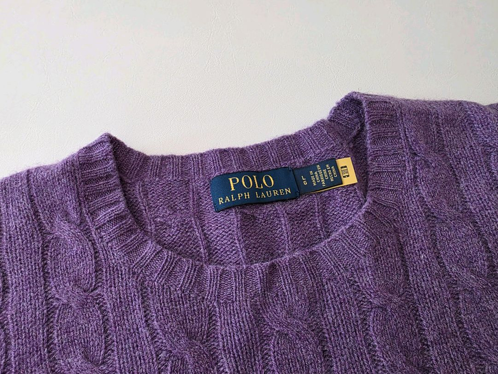폴로 울 캐시미머 니트 라이트퍼플 L 팝니다 이미지
