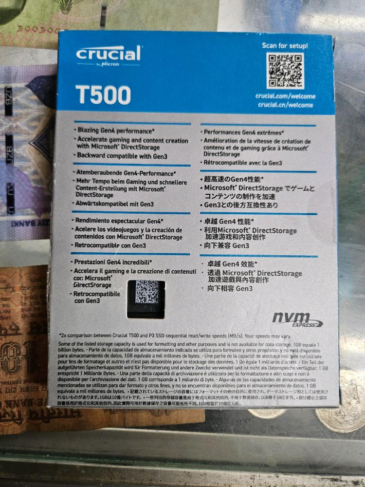 크루셜 T500 500GB M.2 NVMe SSD 이미지