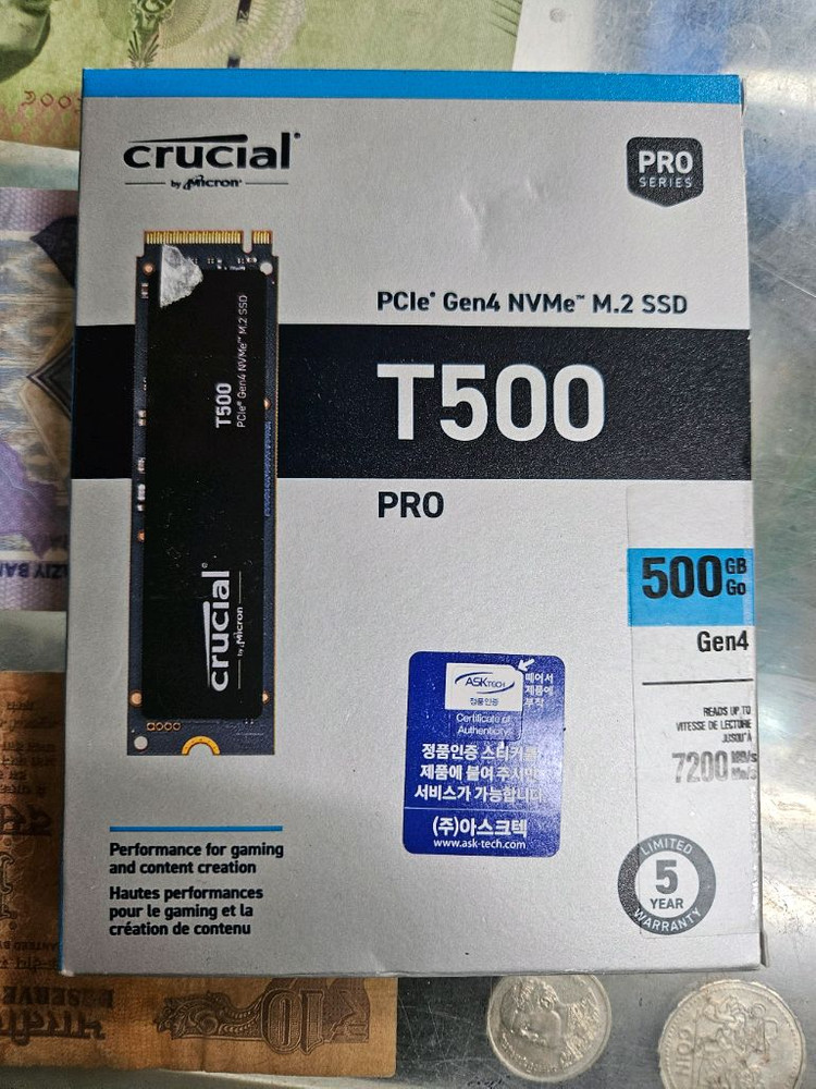 크루셜 T500 500GB M.2 NVMe SSD 이미지