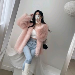 장모퍼 7cm 폭스퍼자켓 겨울아우터 페이크퍼jk