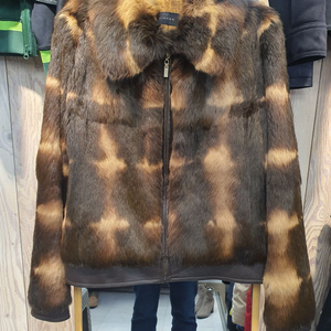 상태A급 ZISHEN 지센 토끼털 양가죽 배색 점퍼 88-98-165 이미지