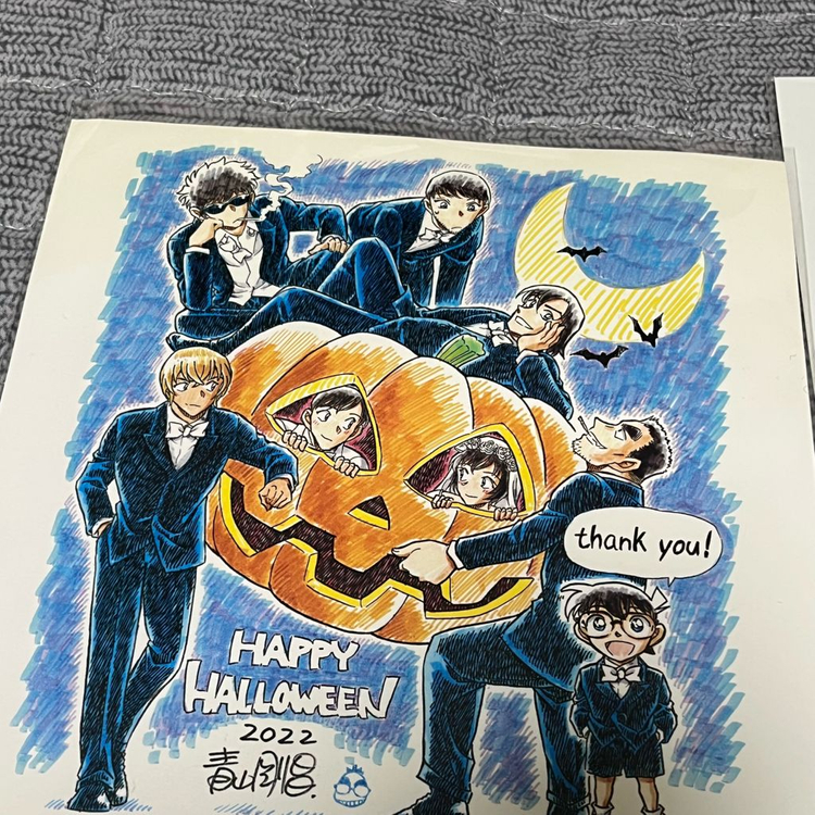 명탐정코난 특전 척안의잔상 원화보드 할로윈의신부 원화엽서--2