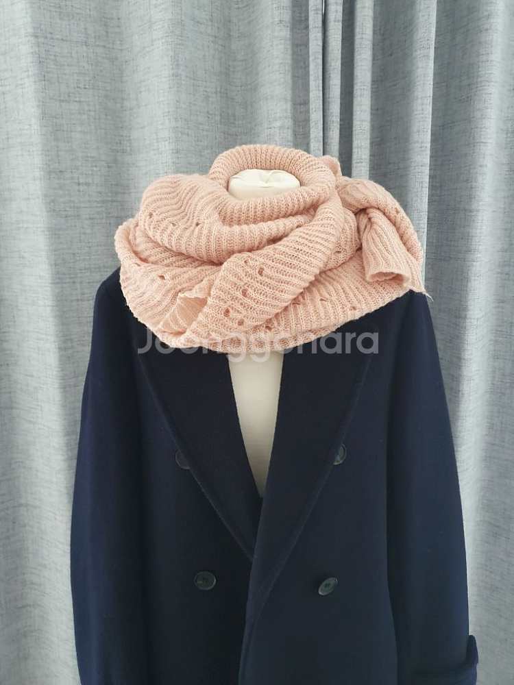 (상태좋음)핑크 니트 롱 목도리겸 숄, 머플러--4