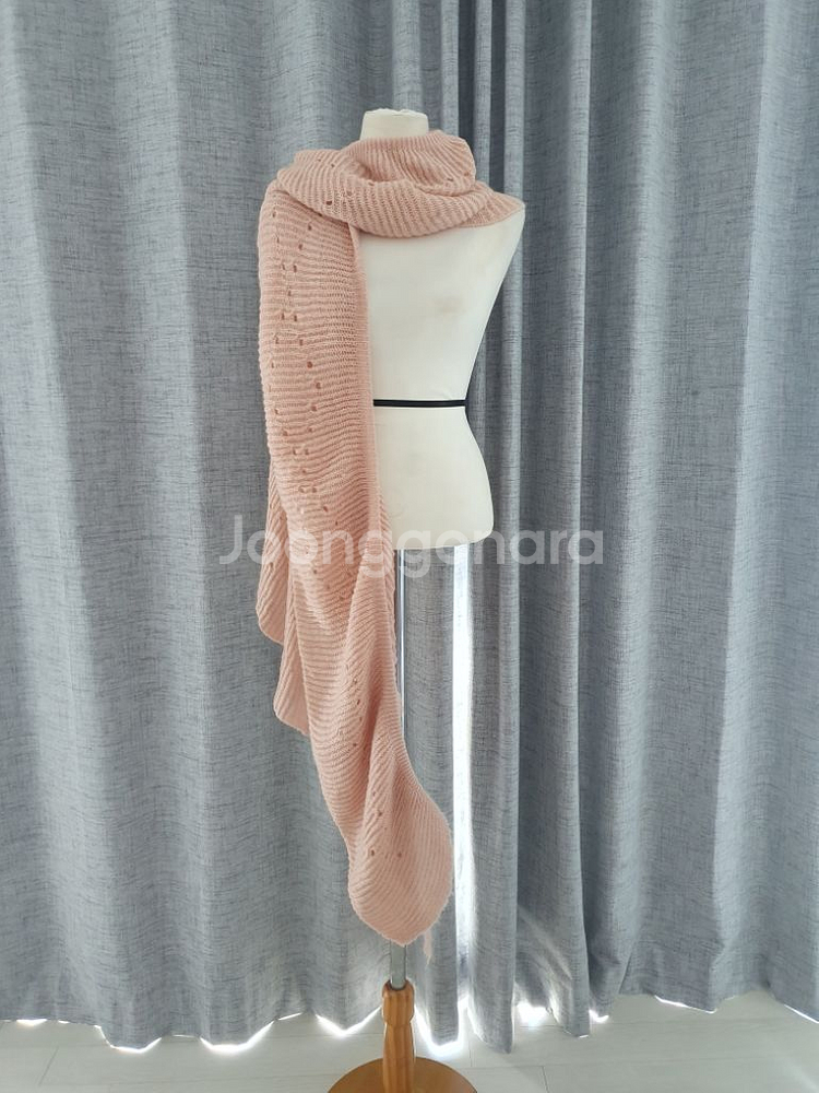 (상태좋음)핑크 니트 롱 목도리겸 숄, 머플러--6