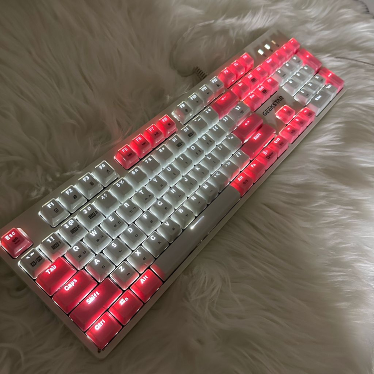 긱스타 GK801-2화이트핑크 게이밍 기계식키보드--1