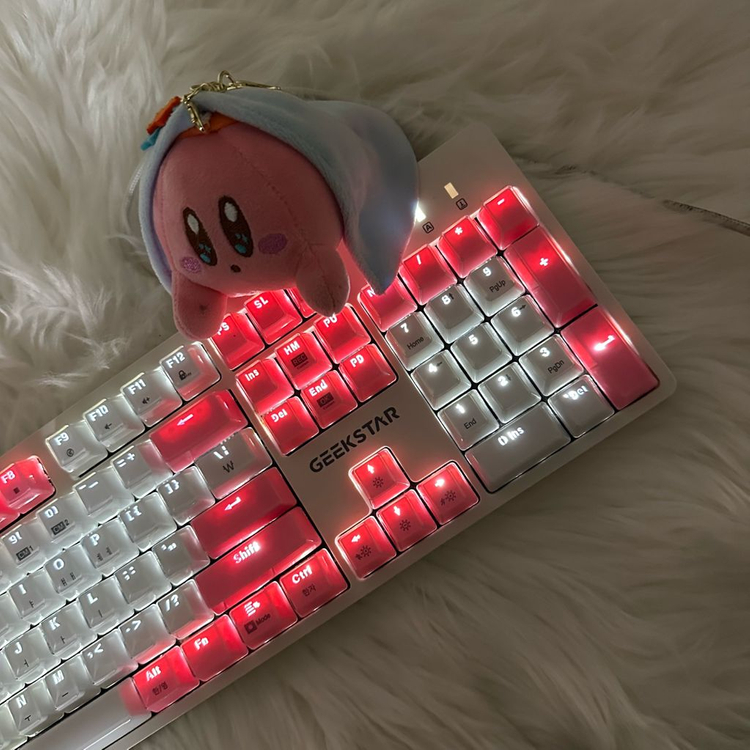 긱스타 GK801-2화이트핑크 게이밍 기계식키보드--5