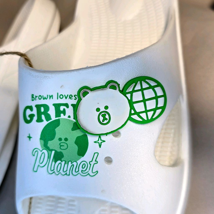 [270] 라인프렌즈 곰돌이 슬리퍼 우포스핏 아치형 화이트 #S1--6