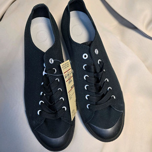 [265-275] 무인양품 무지퍼셀 발이편한 스니커 올블랙 #A1