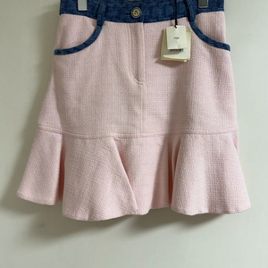 정품)산드로 트위드 데님 스커트36