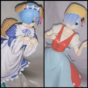 리제로 렘 메모리 강아지 메이드 헨젤과 그레텔 미소녀 피규어 일괄