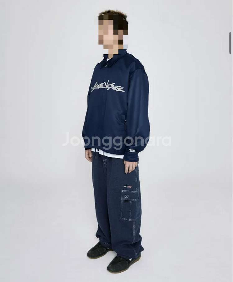 예스아이씨 L사이즈 Chain Stitch Logo Coach Jacket (Navy)--5