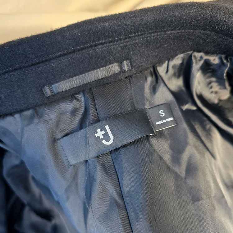 [S] 유니클로 +J 울블렌드 체스터필드 코트 블랙 S 클래식핏 #WH--7