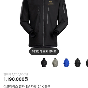 아크테릭스 알파 SV 자켓 24K 블랙