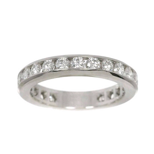 3mm)티파니 채널 세팅 풀 다이아 플래티늄 가드링 반지(국내8~9호)