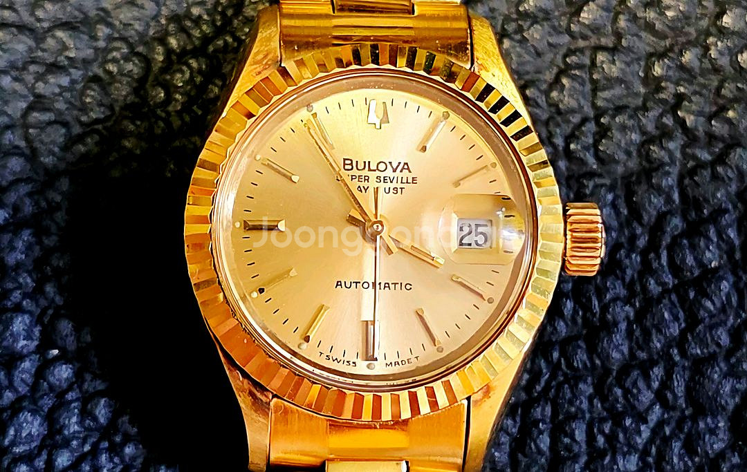 빈티지 부로바 슈퍼세빌카렌더금장 오토매틱 여성시계--1