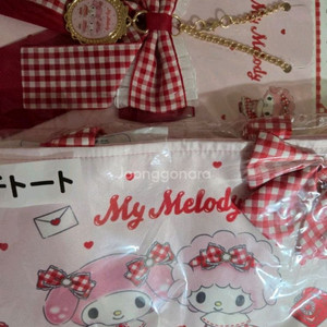 산리오 마이멜로디 피아노 아타리 쿠지 리본 참, 핸드백