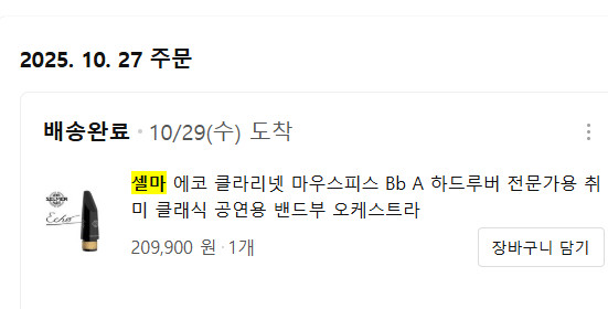 셀마 에코 클라리넷 마우스피스--3