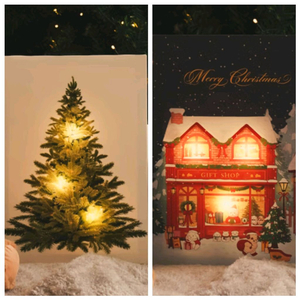 다이소 크리스마스 LED 캔버스 조명 선물가게/트리 1개