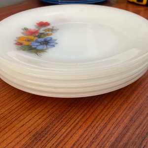 밀크글라스 엥커호킹 파이어킹 접시 세트 15개