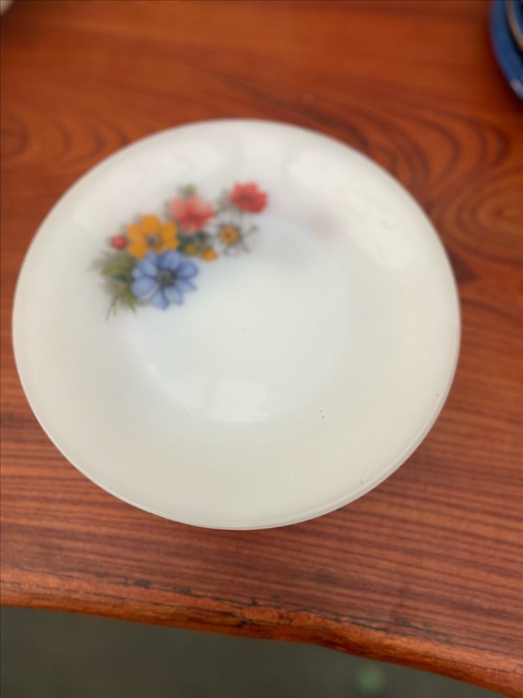 밀크글라스 엥커호킹 파이어킹 접시 세트 15개--1