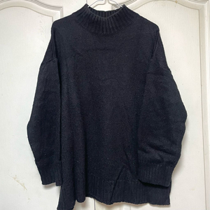 한파대비 빅사이즈 로미스토리 블랙 도톰한 니트 반폴라 88,99