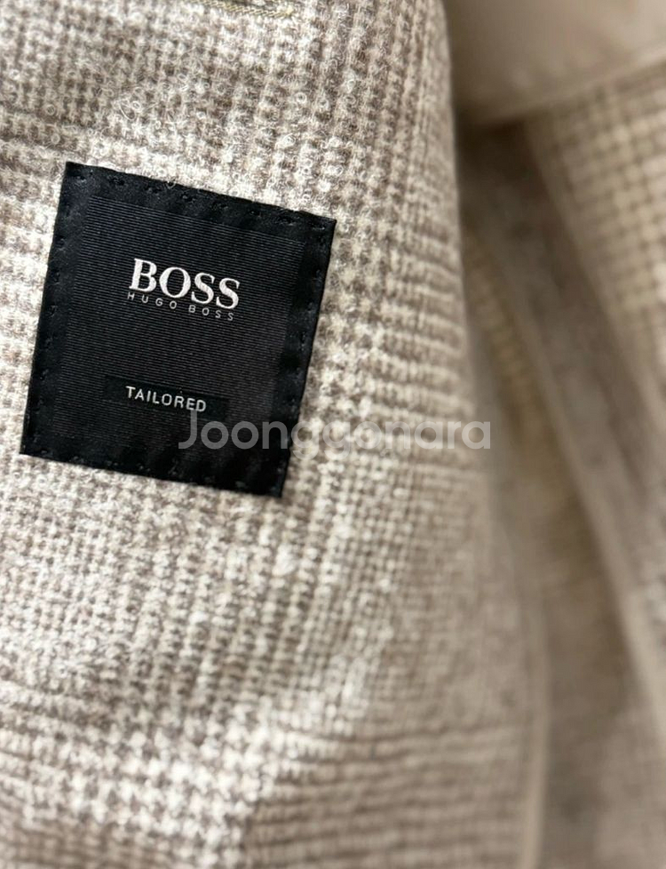 휴고 보스 브라운 체크 자켓 46사이즈 Boss--3