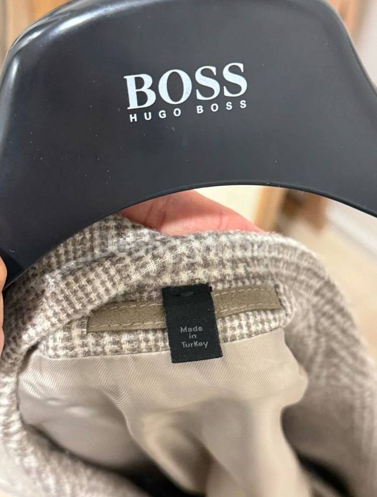 휴고 보스 브라운 체크 자켓 46사이즈 Boss--5