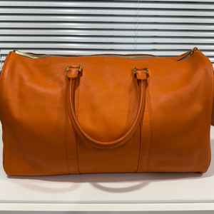 에르메스 스타일 오렌지 가죽 더플백