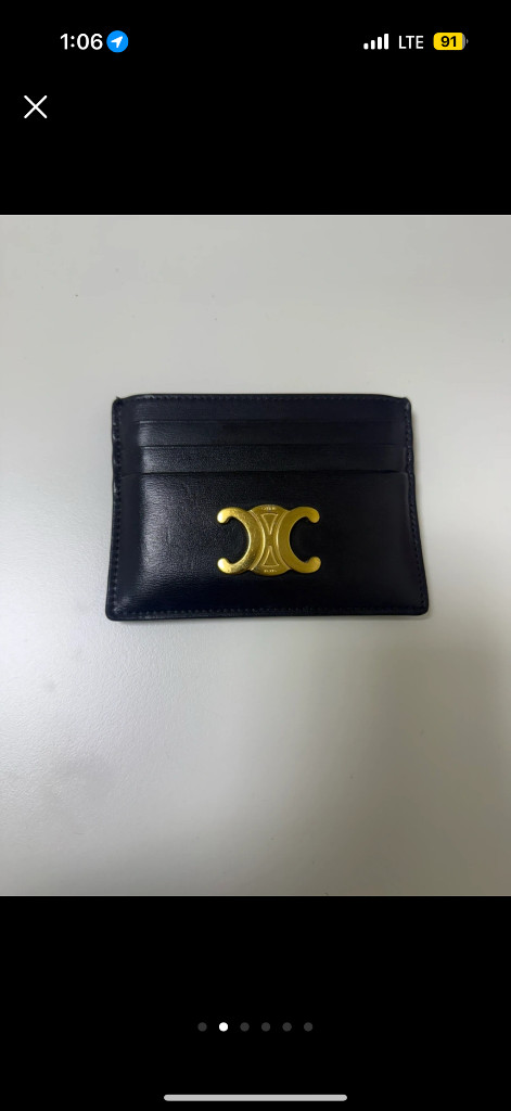 셀린느 트리옹프 카프스킨 카드지갑--1