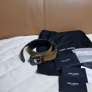 생로랑 스웨이드 웨스턴 벨트