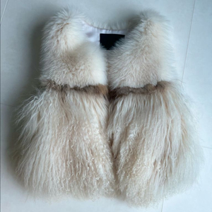 천연 폭스 양털 퍼베스트 새상품급