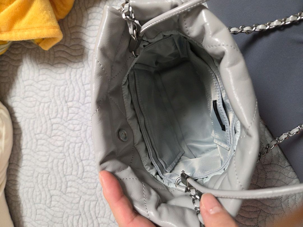 샤넬22미니 그레이 은장--5